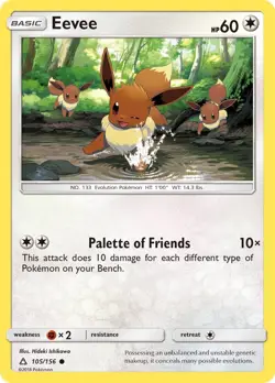 Eevee 105/156 Common SM - Ultra Prism Pokemon Card - Image 1
