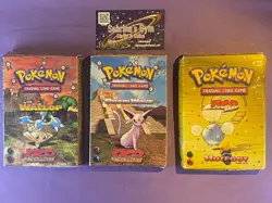 Played/Damaged Empty Wallop Brain Wave Hotfoot Neo Theme Deck Pokemon Card Boxes - Image 1