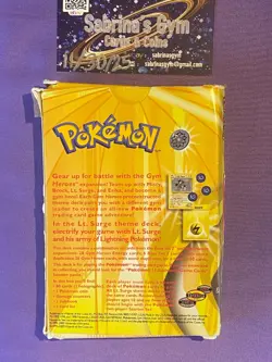 Played/Damaged Empty Lt. Surge Gym Heroes Theme Deck Pokemon Card Box - Image 2