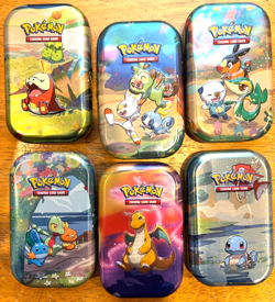 Pokemon Trading Card Game EMPTY Metal Container Boxes Set Of 6 Collector Tins - Image 1