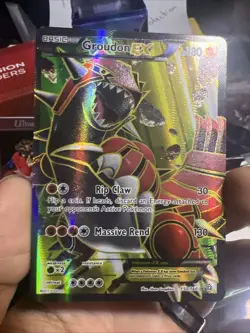 Pokemon Groudon EX Full Art Holo Ultra Rare TCG Card XY Primal Clash 150/160 - Image 1