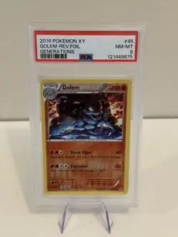 Pokemon Card Golem 45/83 XY Generations Rare Reverse Holo PSA 8 - Image 1