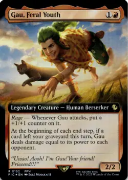 MTG Gau, Feral Youth (Extended Art) Foil NM Commander: FINAL FANTASY Magic 152 - Image 1