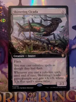 MTG Skittering Cicada (Extended Art) Commander Masters Regular NM - Image 1