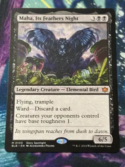 MTG - 1x Maha, Its Feathers Night - Bloomburrow NM - Image 1