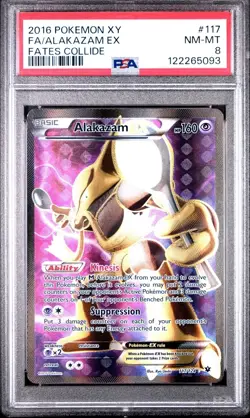 2016 Pokemon XY Fates Collide Alakazam EX FULL ART #117 PSA 8 NM-MT - Image 4