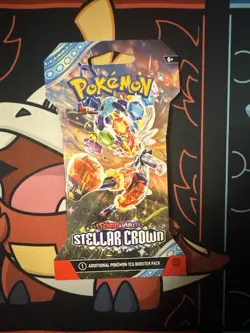 Pokemon TCG Sleeved SCARLET & VIOLET Stellar Crown Booster Pack - New/Sealed - Image 1
