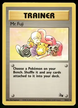 1999 Moderately Played Pokemon Mr. Fuji 58/62 Fossil English - Image 1