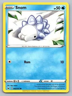 Pokemon TCG SWSH01: Sword & Shield Base Set Snom 063/202 - Image 1