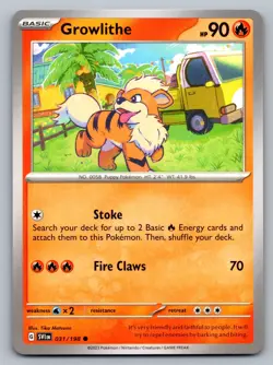 Pokemon TCG SV01: Scarlet & Violet Base Set Growlithe 031/198 - Image 1