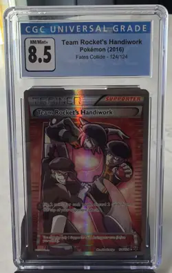 Team Rocket’s Handiwork PSA 8 124/124 Fates Collide Full Art Trainer XY Pokemon - Image 1