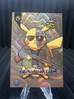 Terminator (Pikachu) #E8 - Gold Holo Box Hit Electric Pikachu Cosplay - Pokemon - Image 1