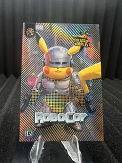 Robocop (Pikachu) #E12 - Gold Holo Box Hit Electric Pikachu Cosplay - Pokemon - Image 1