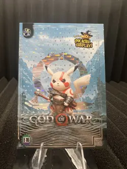 God Of War (Pikachu) #E16 - Silver Holo Box Hit Electric Pikachu Cosplay Pokemon - Image 1
