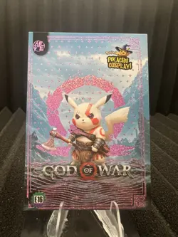 God Of War (Pikachu) #E16 - Pink Holo Box Hit Electric Pikachu Cosplay Pokemon - Image 1