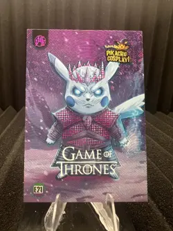 Game Of Thrones (Pikachu) #E21 - Purple Holo Box Hit - Pikachu Cosplay - Pokemon - Image 1