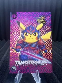 Transformers (Pikachu) #E22 Purple Holo Box Hit Electric Pikachu Cosplay Pokemon - Image 1
