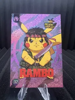 Rambo (Pikachu) #E25 - Pink Holo Box Hit Electric Pikachu Cosplay - Pokemon - Image 1