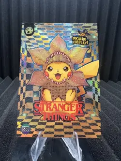 Stranger Things (Pikachu) #E30 - Gold Holo Box Hit - Pikachu Cosplay - Pokemon - Image 1