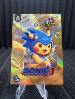Sonic 3 (Pikachu) #E32 - Gold Holo Box Hit Electric Pikachu Cosplay - Pokemon - Image 1
