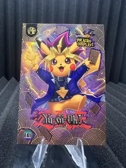 Yu-Gi-Oh! (Pikachu) #E41 - Gold Holo Box Hit Electric Pikachu Cosplay Pokemon - Image 1