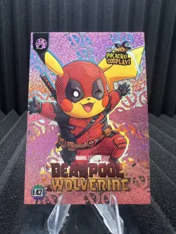 Deadpool & Wolverine (Pikachu) #E42 - Pink Holo Box Hit Pikachu Cosplay Pokemon - Image 1