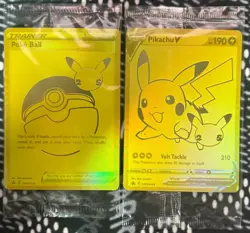 Pokemon Celebrations Pikachu V & Pokeball Gold Promo SWSH145 SWSH146 SEALED! NM - Image 1