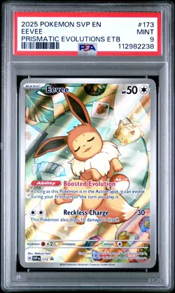 2025 POKEMON SVP EN-SV BLACK STAR PROMO #173 EEVEE PSA 9 - Image 1