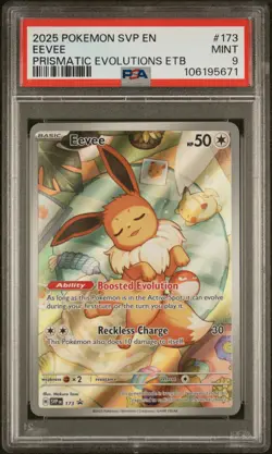 2025 POKEMON SVP EN-SV BLACK STAR PROMO #173 EEVEE PSA 9 - Image 1