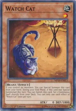 1x (NM) Watch Cat - MP19-EN013 - Common - 1st Edition YuGiOh - Image 1