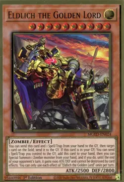 x1 Eldlich the Golden Lord - MGED-EN024 - Premium Gold Rare - 1st Edition Yu-Gi- - Image 1