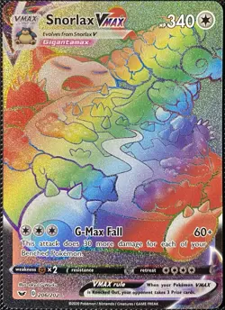 Snorlax VMAX (Secret) 206/202 Swsh01: Sword & Shield Holo - Pokemon Card - Image 1