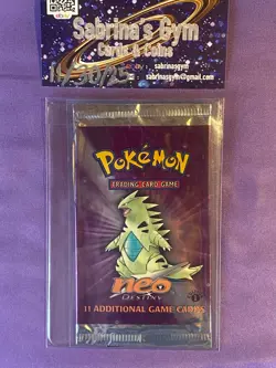 Empty 1st Edition Tyranitar artwork Neo Destiny Set Pokemon Card Opened Pack - Image 1