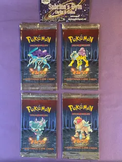 Empty complete artwork Neo Revelation Set Pokemon Card Opened Pack wrappers - Image 1