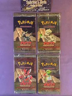 Empty complete artwork Neo Discovery Set Pokemon Card Opened Pack wrappers - Image 1