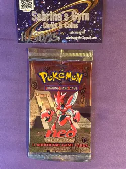 Empty 1st Edition Scizor artwork Neo Discovery Set Pokemon Card Opened Pack - Image 1
