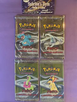 Empty Neo Genesis wrappers Neo Genesis artwork complete Pokemon Card Opened Pack - Image 1