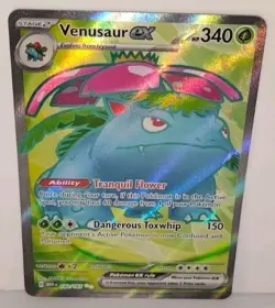 Pokemon TCG Venusaur EX Full Art Scarlet & Violet Holo Ultra Rare Card 182/165 - Image 1