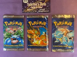 Empty Venusaur Charizard Blastoise Base Set Artwork Pokemon Card Opened Packs - Image 1