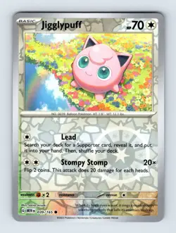 Jigglypuff SV: Scarlet & Violet 151 Common Reverse Holo 039/165 Pokemon Cards - Image 1