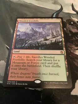 Magic the Gathering Wooded Foothills Khans of Tarkir Land Card 249/269 Rare - Image 1