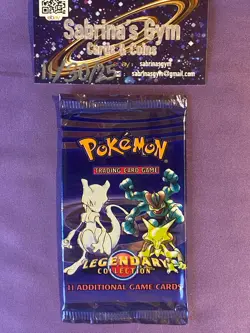 Empty Legendary Collection Mewtwo Alakazam Machamp Pokemon Card Opened Pack - Image 1