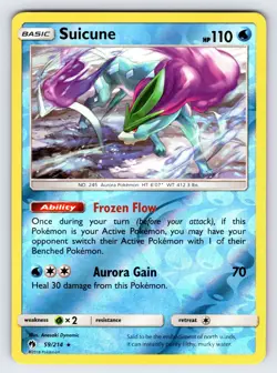 Suicune 59/214 2018 S&M Lost Thunder Pokemon Card Reverse Holo Rare - Nm/Vlp - Image 1