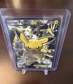 ✨Fan Art ✨Gold Pikachu EX XY124 Black Star Promo 2016 Holo Pokemon Card NM - Image 1
