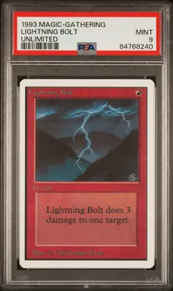 Lightning Bolt - Unlimited - MINT - PSA 9. More MTG in store. - Image 1