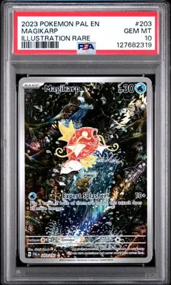 PSA 10 GEM MINT Magikarp 203/193 Sv02: Paldea Evolved Holo Pokemon 2023 - Image 1