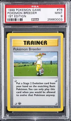 1999 POKEMON GAME 1ST ED #76 POKEMON BREEDER PSA 9 - Image 1