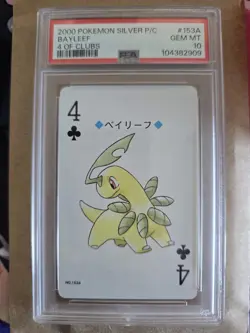 POKEMON 4 OF CLUBS #153 BAYLEEF PSA 10 ??Only 6 PSA 10s exist?? LOW POP! - Image 1