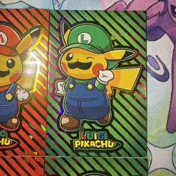 4 Box Hits Cracked Ice Holo Rainbow Mario And Luigi Pikachu Ponchos Pokemon - Image 3