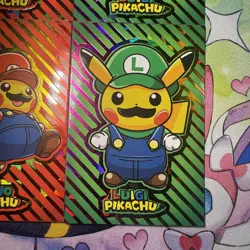 4 Box Hits Cracked Ice Holo Rainbow Mario And Luigi Pikachu Ponchos Pokemon - Image 4